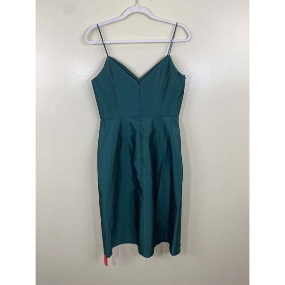 Alfred Sung D777 MIDI Cocktail Dress In Hunter Green Size 10 Bridesmaid NWT - Picture 4 of 5